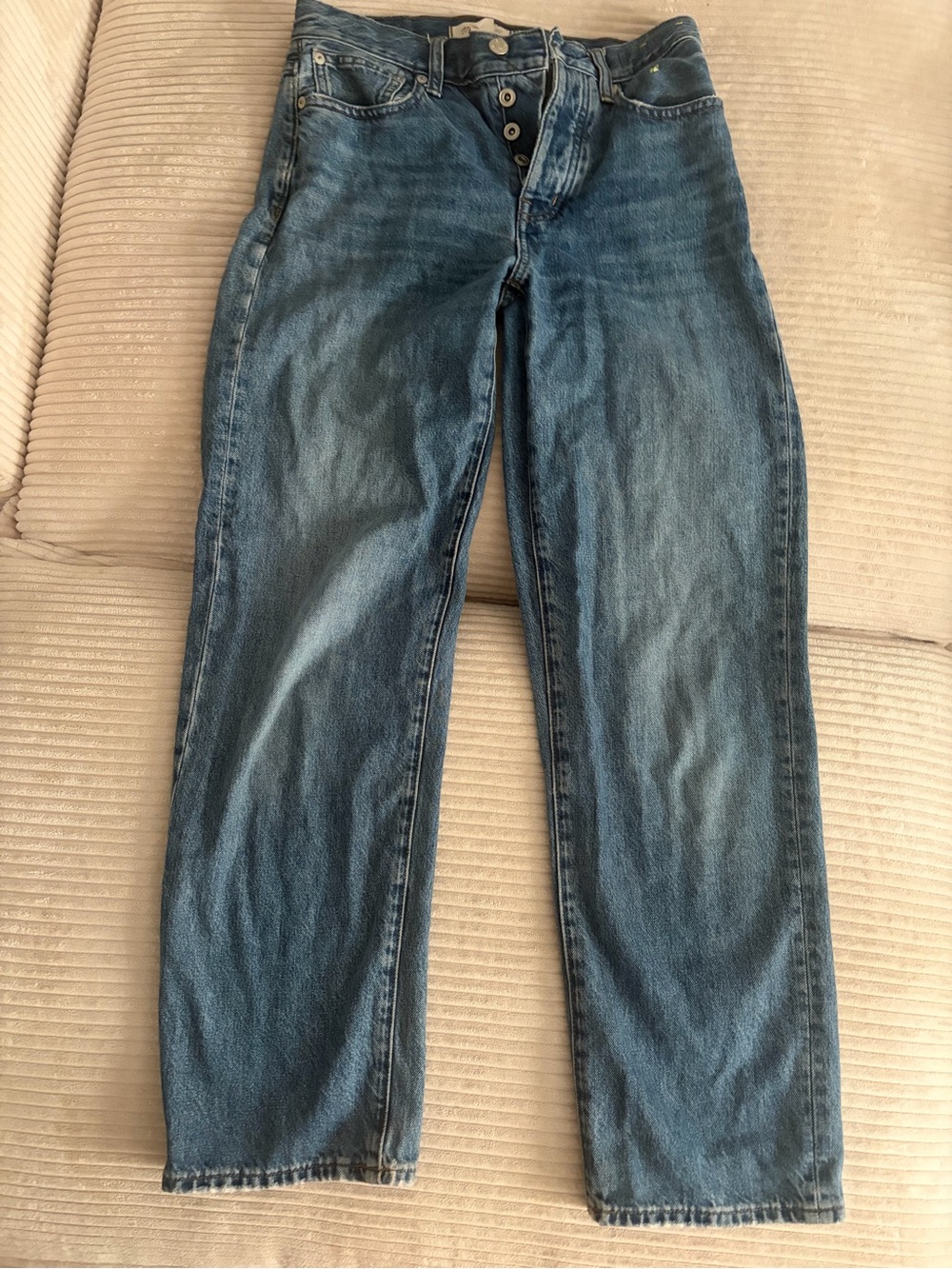 Madewell Vintage Wash Blue Straight Jeans